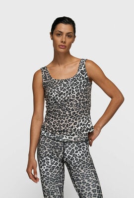 10Days Ecru slimfit tanktop leopard