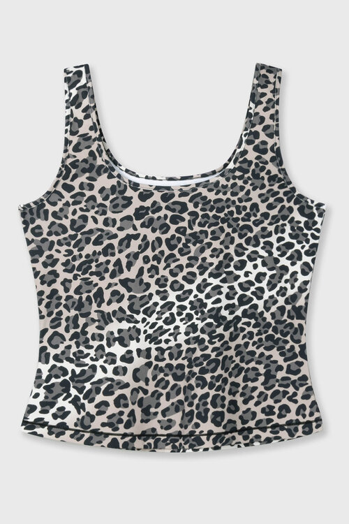 10Days Ecru slimfit tanktop leopard