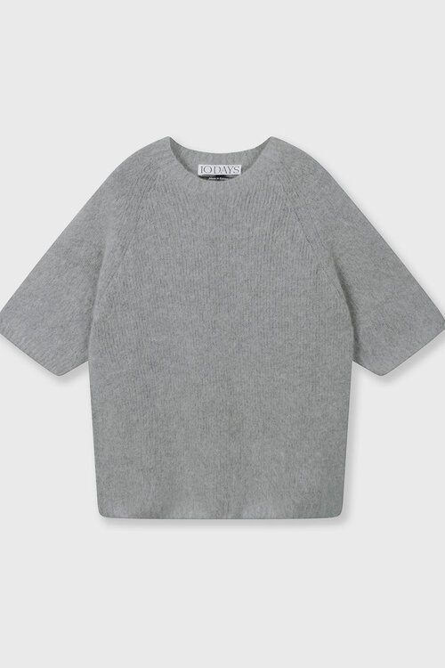 10Days Light Graphite short sleeve knit sweater