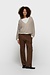 10Days ecru/bruin thin v-neck knit sweater