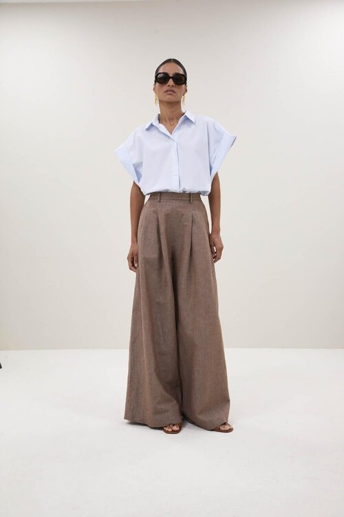 By Bar Lichtblauwe Pixie Chambray Blouse