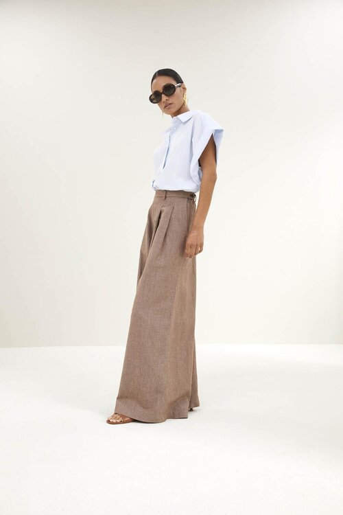 By Bar Lichtblauwe Pixie Chambray Blouse