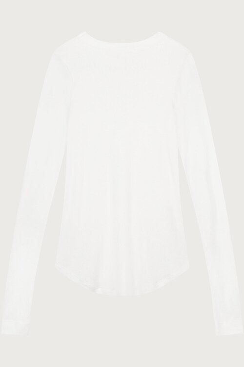 Neeve Witte Rib Lange Mouw Shirt