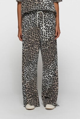 10Days Ecru soft scuba pants leopard
