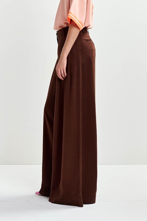 Essentiel Antwerp Bruine Pantalon Wide leg