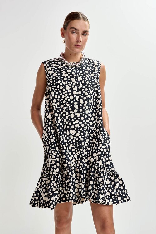 Essentiel Antwerp Black/Off White Jurk