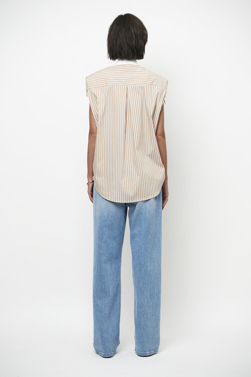 Dante 6 Beige Rhobin Fringe Shirt