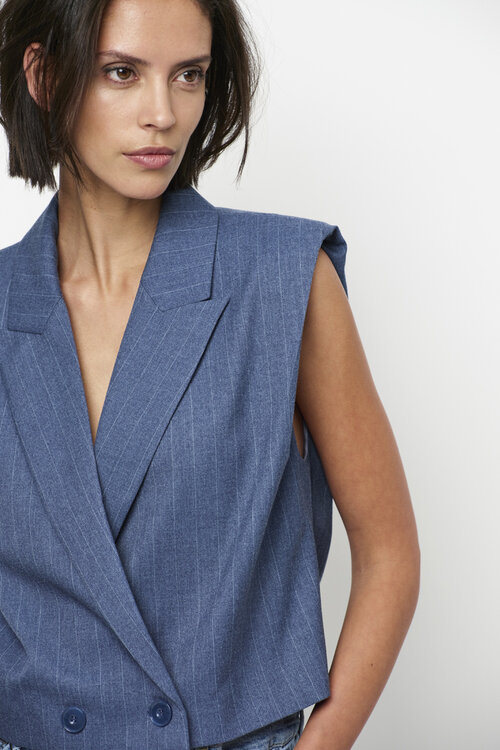 Dante 6 Donkerblauw Jarod Pinstripe Gilet