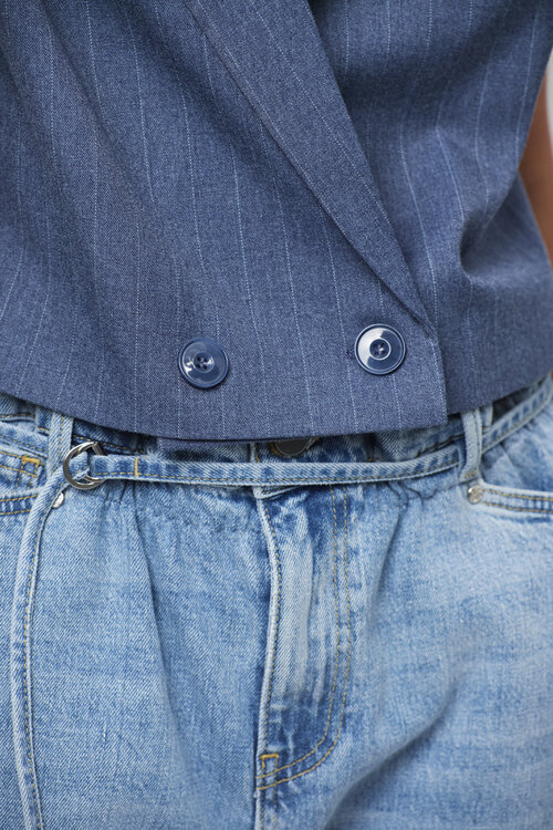 Dante 6 Donkerblauw Jarod Pinstripe Gilet