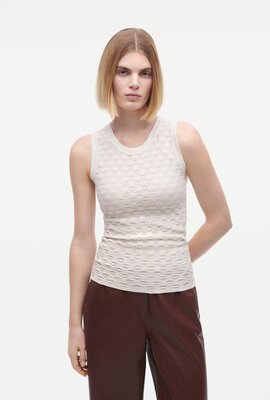 Studio AR by Arma Beige Laney Viscose Jaquard Knit
