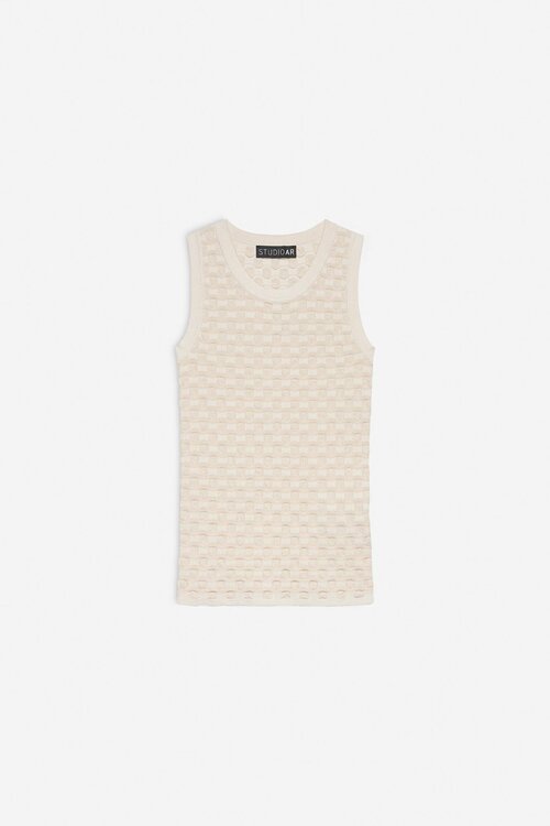 Studio AR by Arma Beige Laney Viscose Jaquard Knit