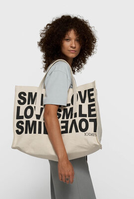 10Days Ecru canvas shopper