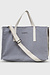 10Days White Blue canvas shopper stripes