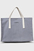10Days White Blue canvas shopper stripes