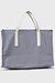 10Days White Blue canvas shopper stripes