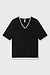10Days Black double layer v-neck tee