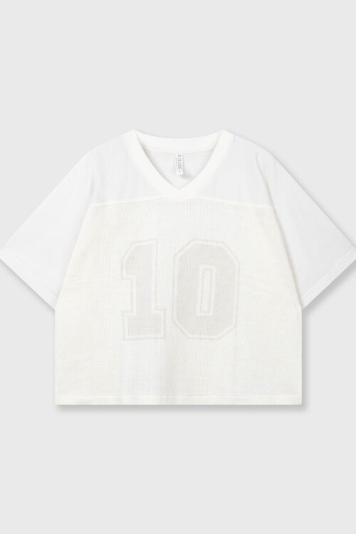 10Days Ecru mesh baseball tee