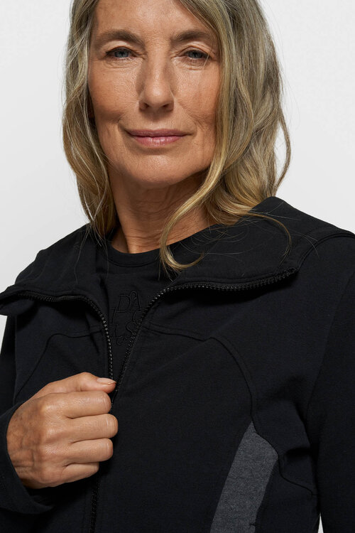 10Days Black slim zip hoodie