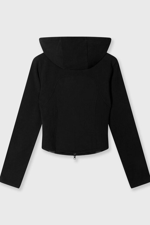 10Days Black slim zip hoodie