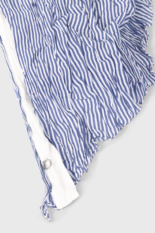 10Days White Blue scarf stripes