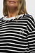 10Days Black/ecru long sleeve tee stripes