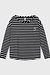 10Days Black/ecru long sleeve tee stripes