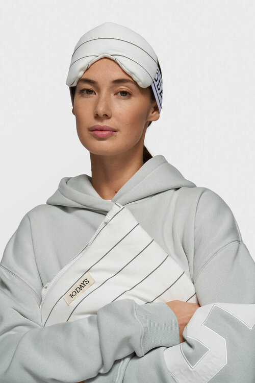 10Days Ecru fleece eye mask stripes