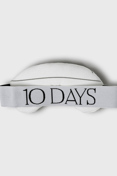 10Days Ecru fleece eye mask stripes