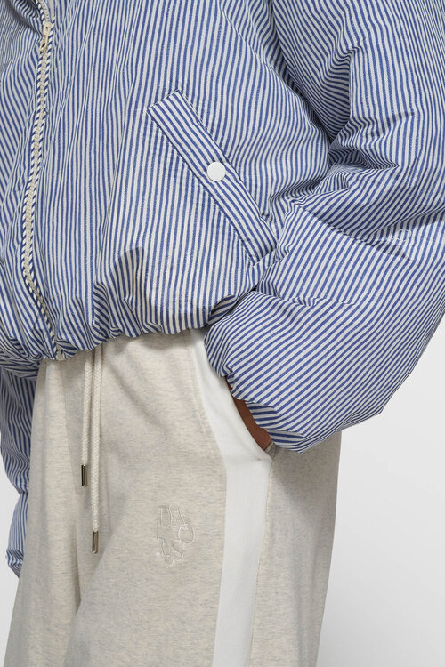 10Days White Blue bomber jacket stripes