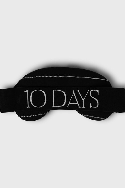 10Days Black fleece eye mask stripes