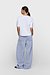 10Days White Blue western pants stripes