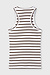 10Days white/dark truffle tank top rib stripes