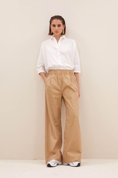 By Bar Camel Benji Poplin Pants