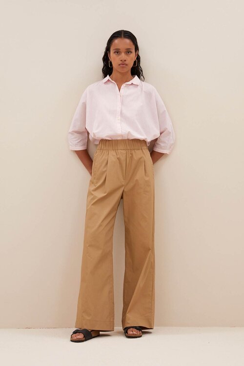 By Bar Camel Benji Poplin Pants