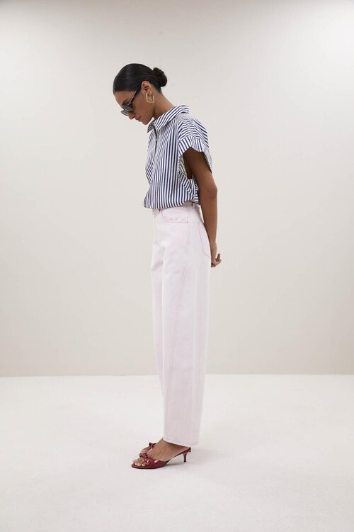 By Bar Blauw/ witte Pixie Blue Stripe Blouse