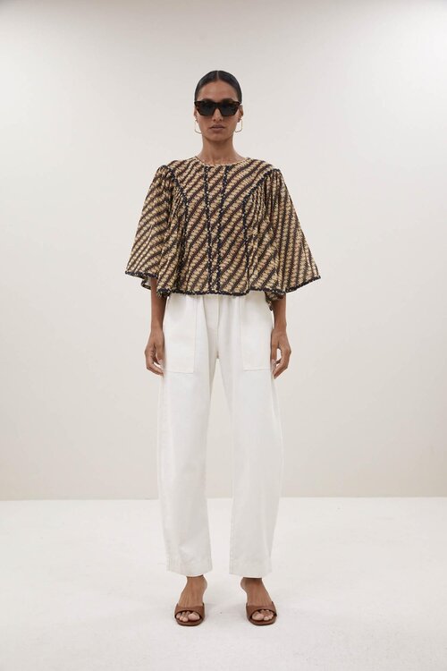 By Bar Camel Davin Manilla Blouse
