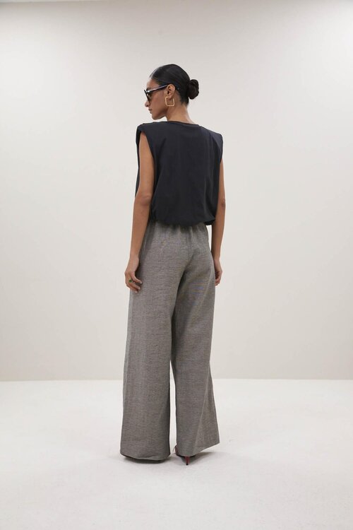 By Bar Donkergrijze Benji Melange Pants