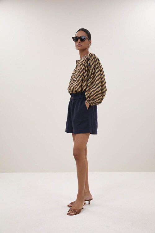 By Bar Donkerblauwe Leon Twill Short