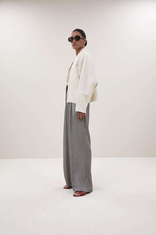 By Bar Licht Grijze Flora cotton Jacket