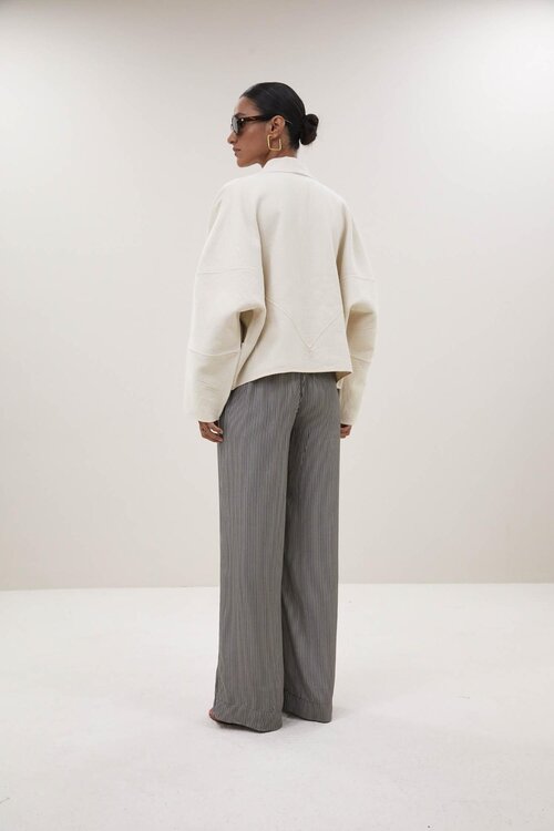 By Bar Licht Grijze Flora cotton Jacket