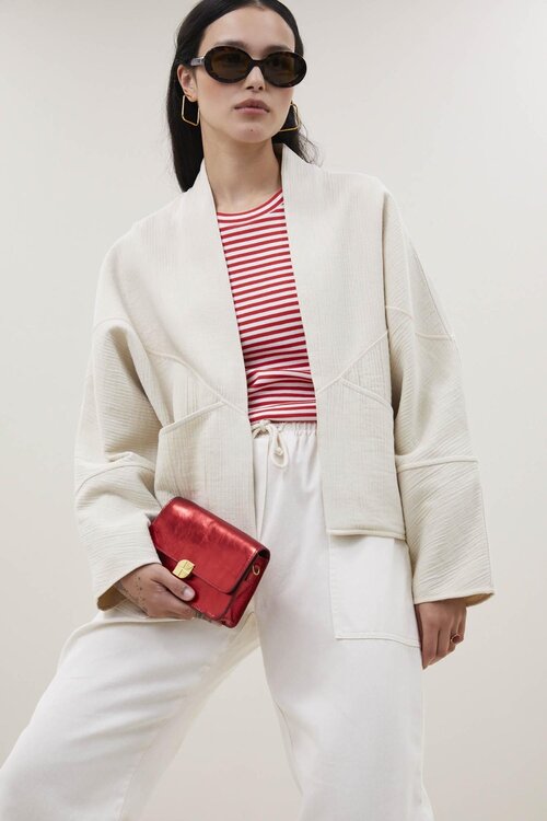 By Bar Licht Grijze Flora cotton Jacket