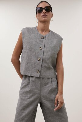 By Bar Taupe Nori Melange Gilet