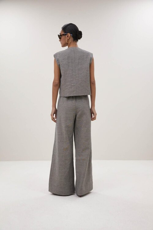 By Bar Taupe Nori Melange Gilet