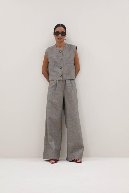 By Bar Taupe Nori Melange Gilet