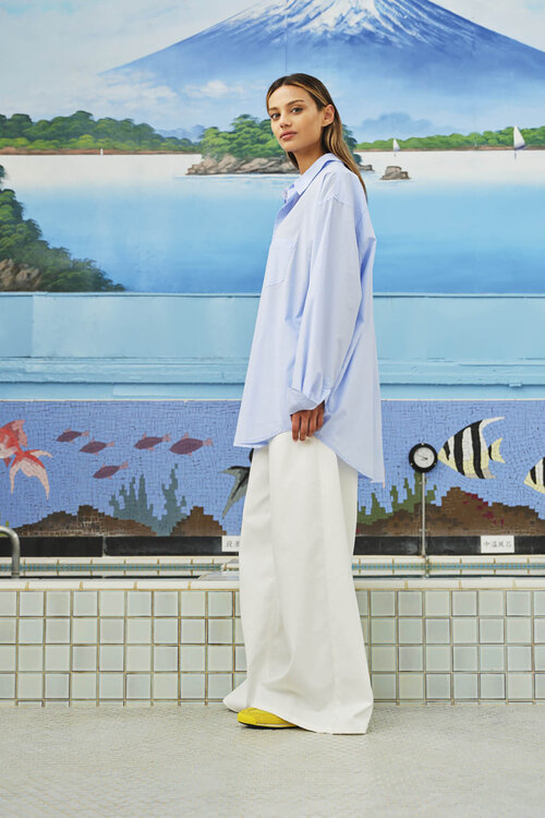 Sea Me Happy Ice Blue Blouse