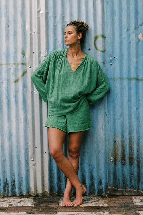 Sea Me Happy Matcha Blouse