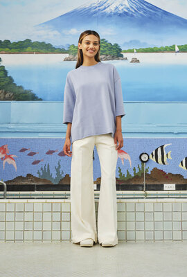 Sea Me Happy Grey Blue Sweater