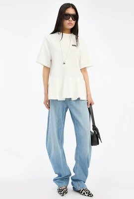 Rotate Blauwe Draped Barrel Jeans