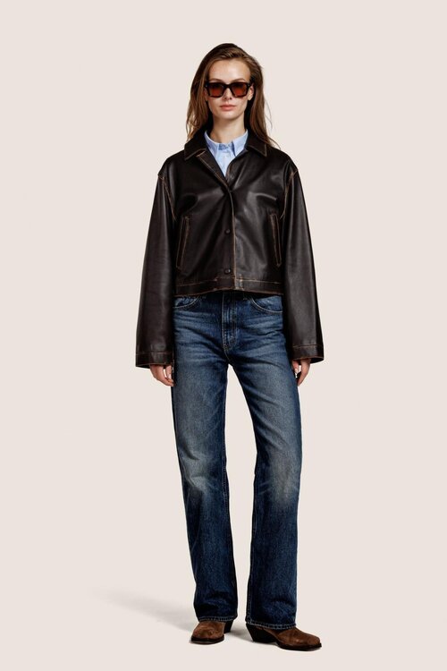 Alter Ego Brown Leren Bomber