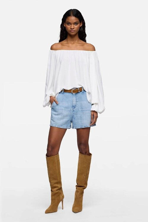 7 For All Mankind Light Blue Iris Shorts